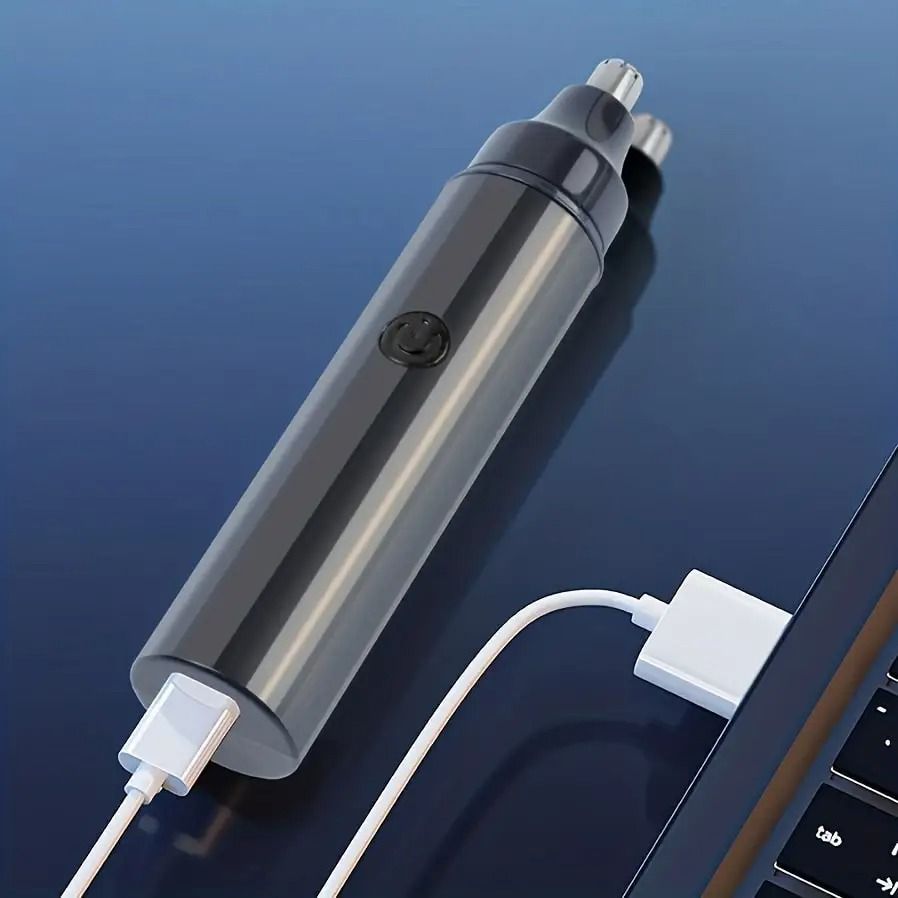 Compact Rechargeable Nose Hair Trimmer and Facial Hair Remover