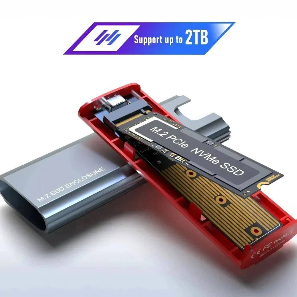 M2 SSD Case NVMe SATA Enclosure Adapter USB C External Drive Housing