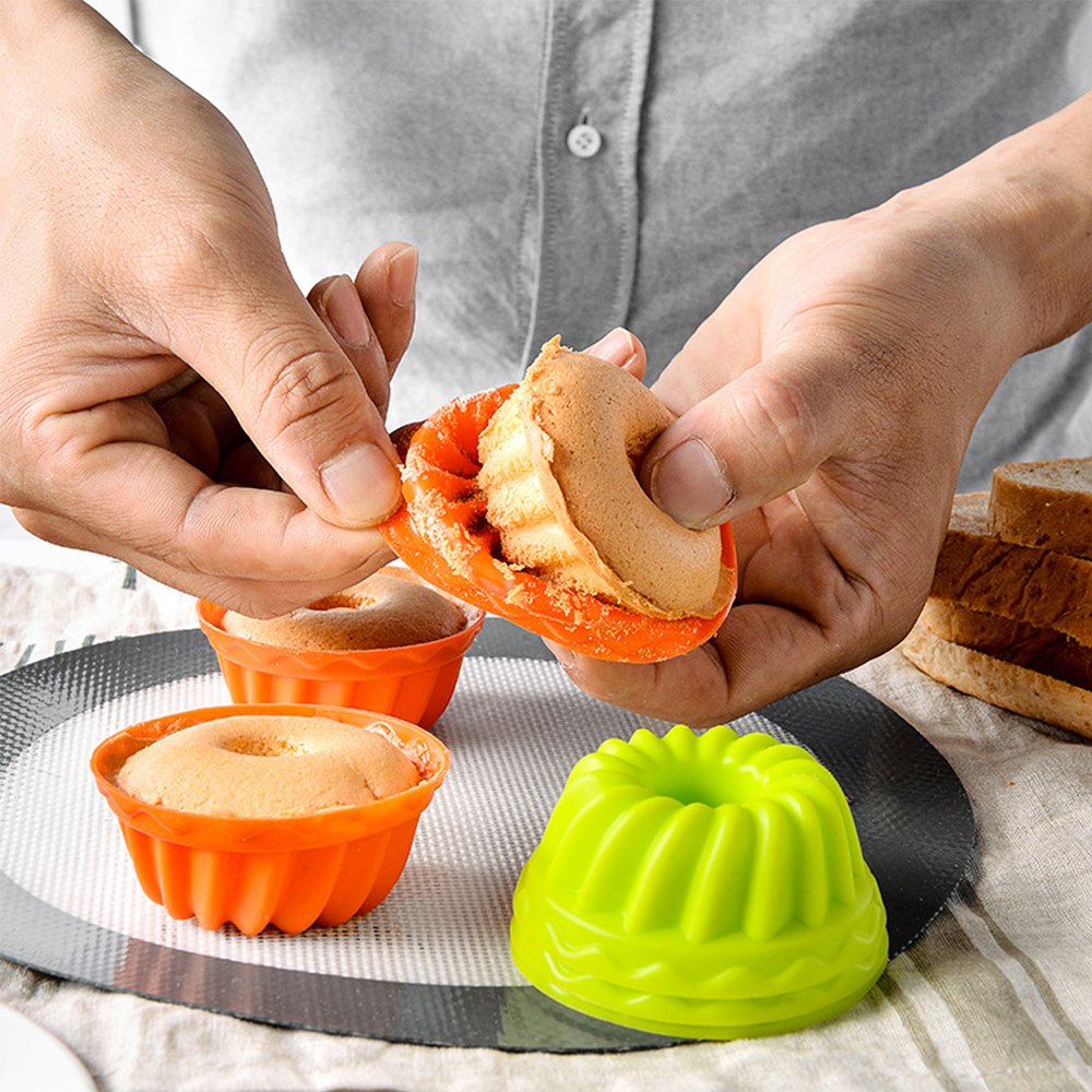 Muffin Cake Cups Silicone Cake Molds, Egg Tart Cupcake Dessert Baking Mold, Color Random Bakeware Tools