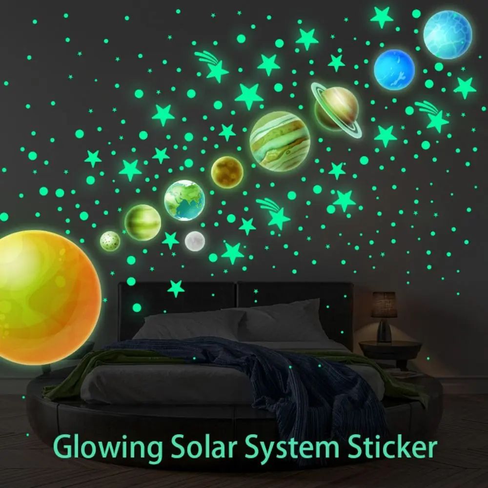 Glow in the Dark Stars and Planets Wall Stickers Set