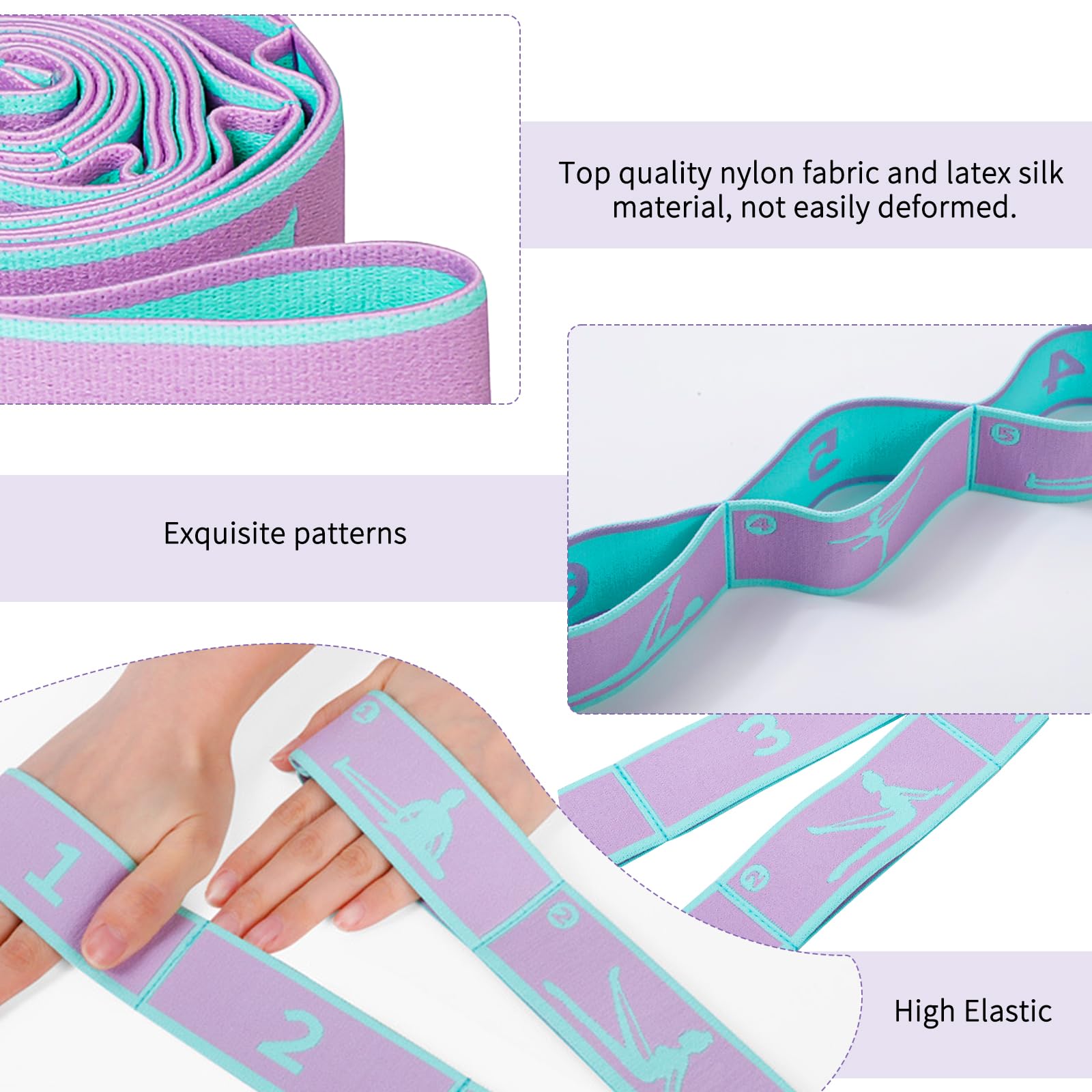 Adult Latin Training Elastic Bands, Resistance Band Yoga Auxiliary Stretching Belt, Beginner Pilates Dance Loop Fitness