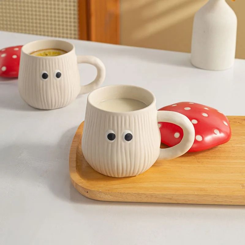 Creative Red Mushroom Ceramic Coffee Cup