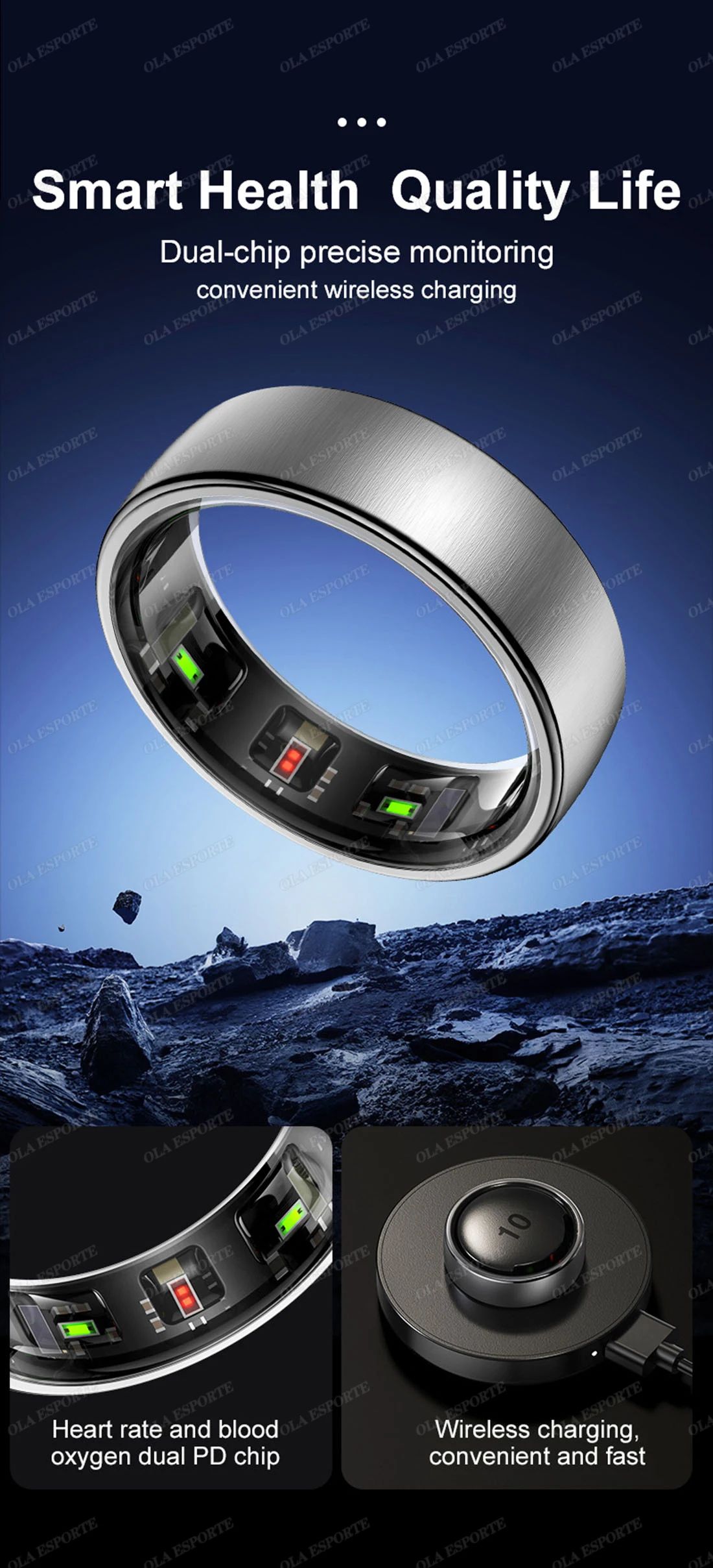Waterproof Smart Health Ring