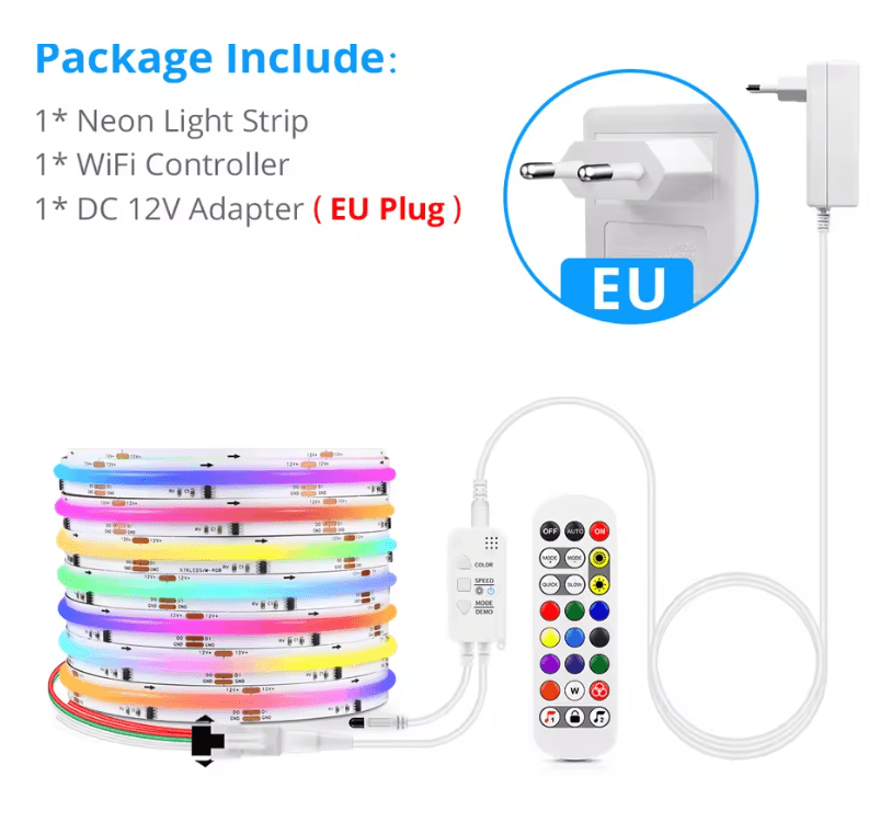 Smart WiFi RGB LED Strip Lights with APP Control and Voice Compatibility