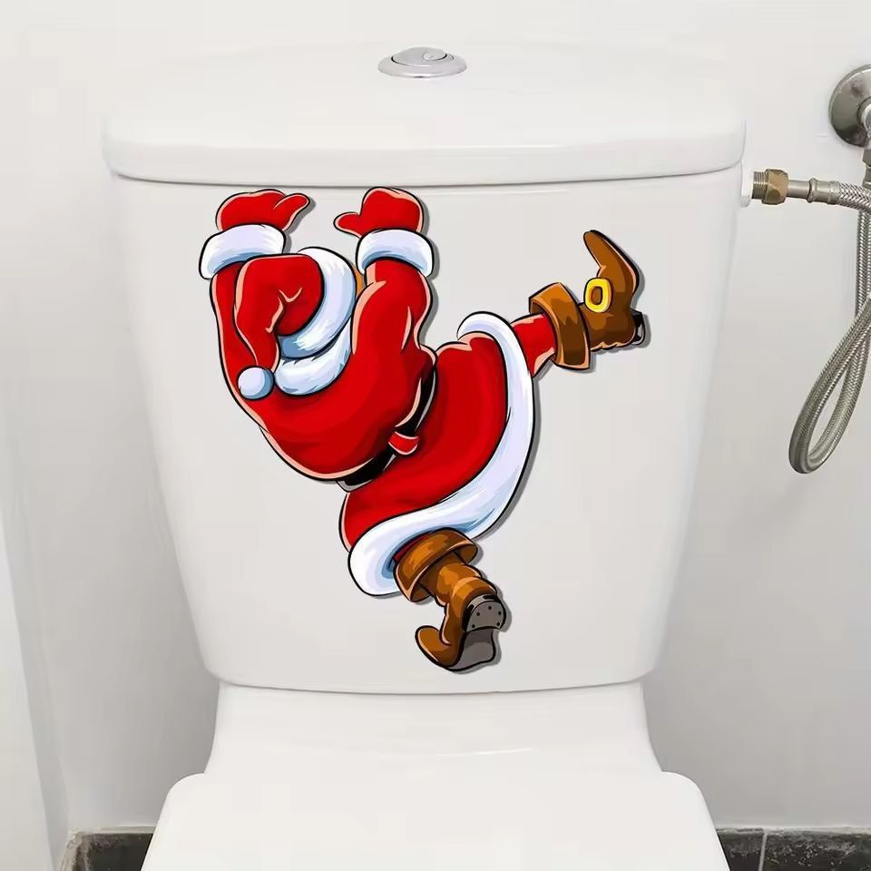 FestiveJoy Santa Bathroom Toilet Sticker