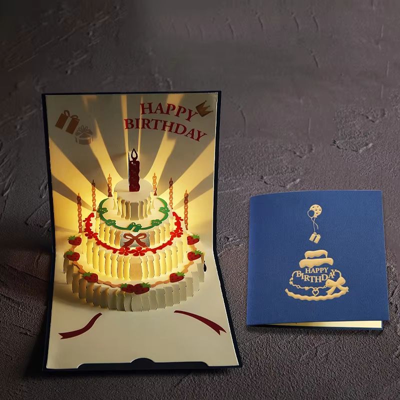 3D Pop-Up Musical Greeting Card – Birthday & Wedding LED Gift Card with Envelope