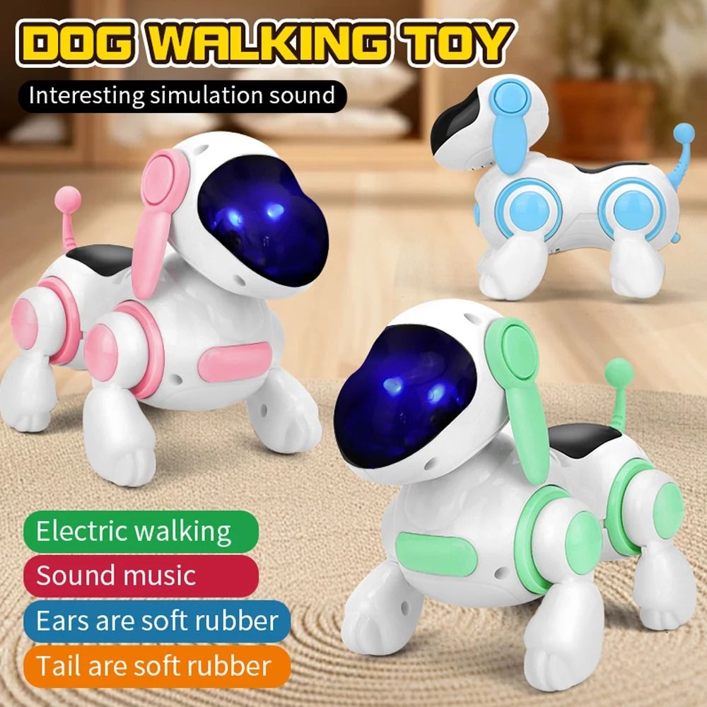 Smart Interactive Robotic Dog Toy with Lights Sound and Crawling Action