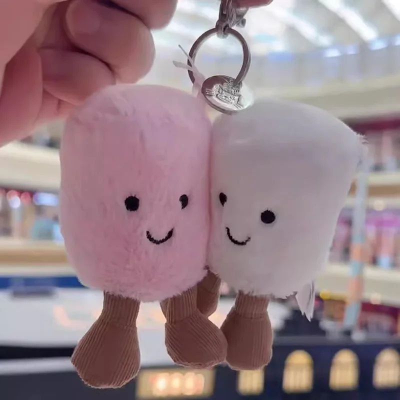Plush Cotton Cat Two-Tone Keychain Bag Pendant