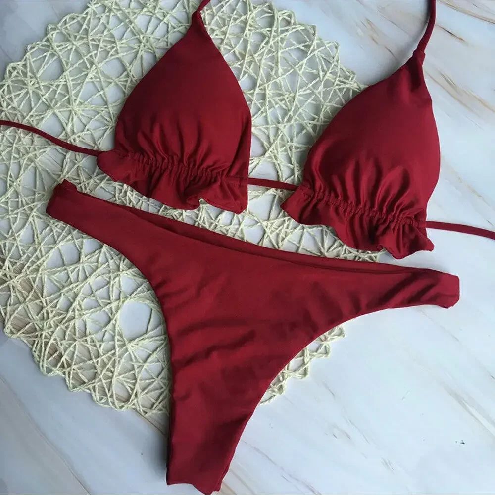 Sexy Brazilian Push-Up Bikini Set Women 2-Piece Bandage Swimwear