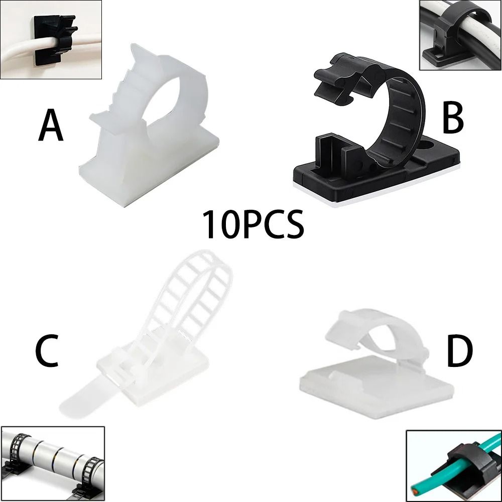 10-Piece Desktop Cable Organizer – High-Performance White USB Winder & Desktop Tidy Clips for Headphone and TV Cords