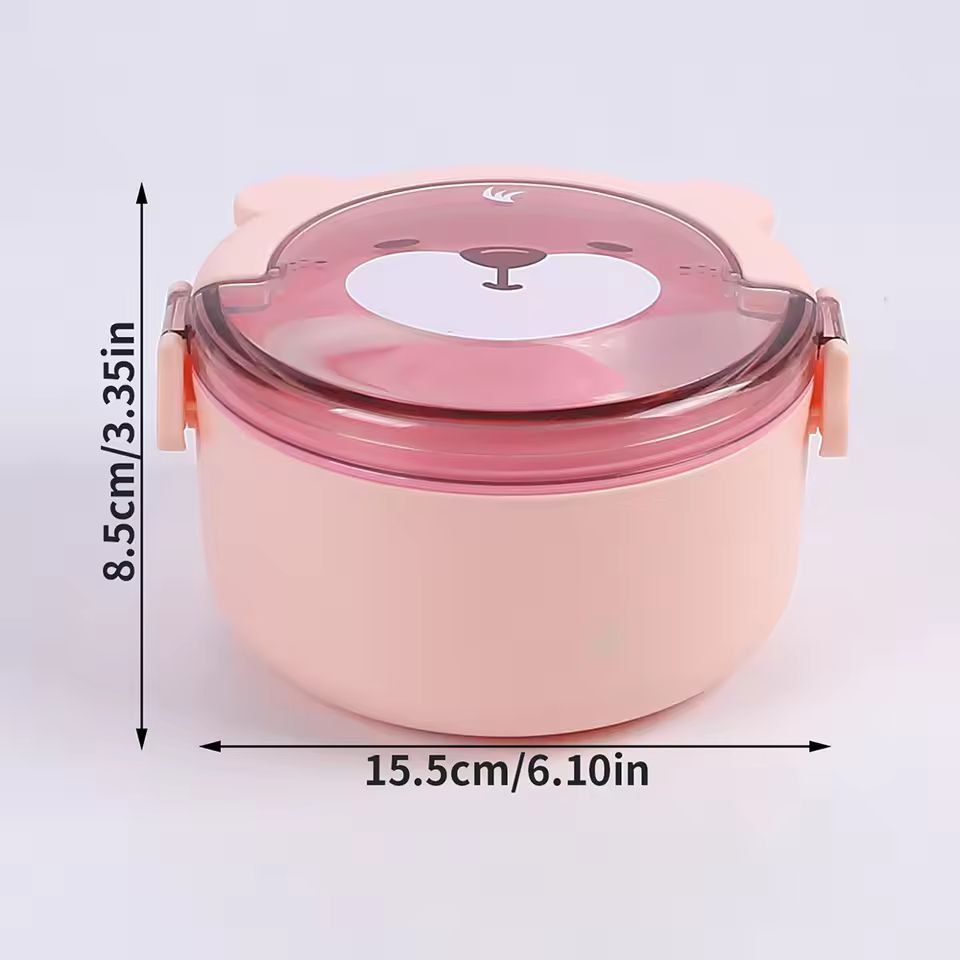 BearBuddy Leak-Proof Cartoon Lunch Box with Utensils – Printers Edition