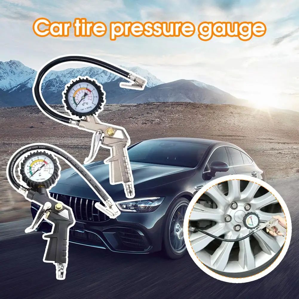 High-Precision Digital Tire Pressure Gauge - Oil-Filled Inflation Meter with LCD Display for Accurate Car Tire PSI Check