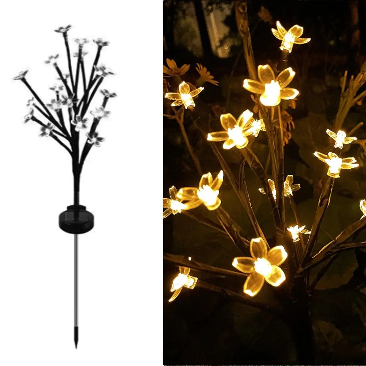 BlossomGlow Solar Cherry Blossom Garden Lights Waterproof Outdoor Pathway Decor