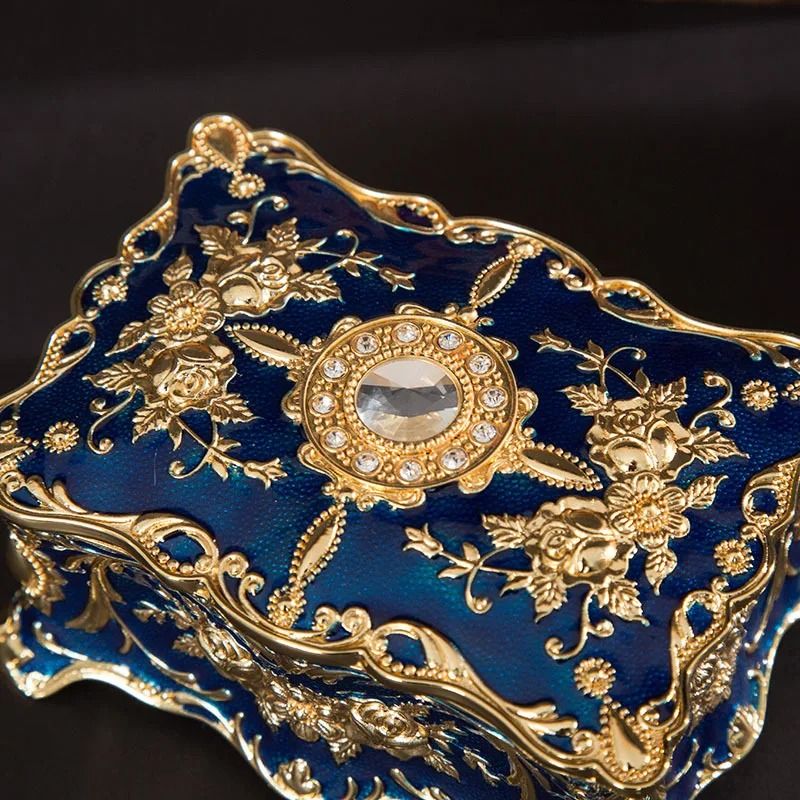 European Retro Inlaid Diamond Jewelry Box