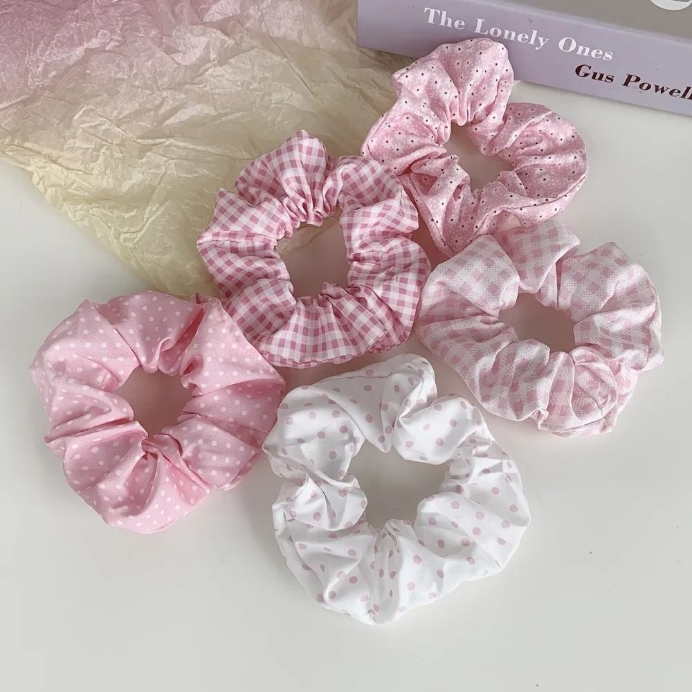 10pcs Polka Dot & Floral Fabric Scrunchie Set