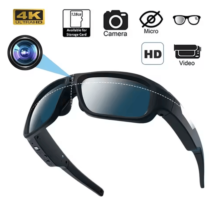 4K Ultra HD Camera Glasses Hands-Free Video Recording Sports Sunglasses