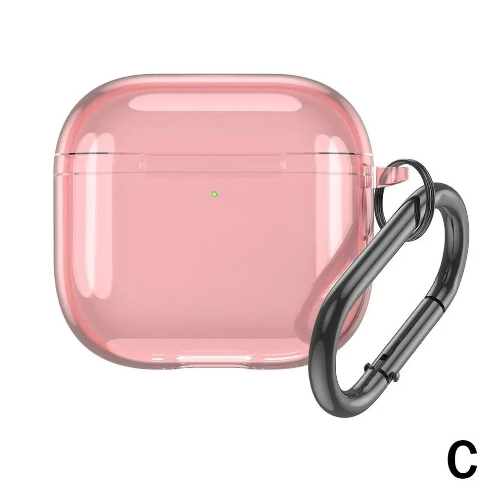 Transparent AirPods 4 Case Shockproof TPU Silicone Cover with Keychain