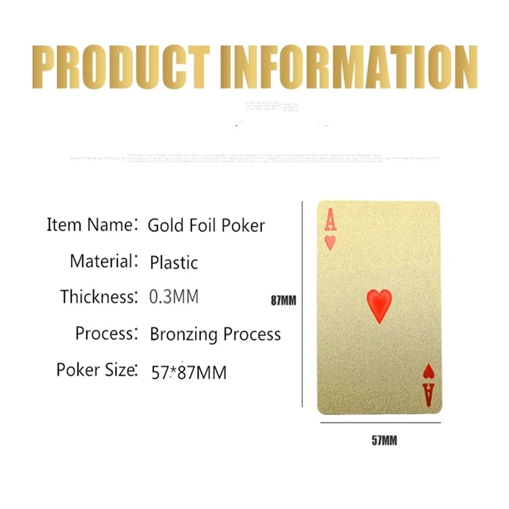 55pcs RoyalLux 24K Gold Foil Playing Cards – Waterproof Plastic Poker Deck