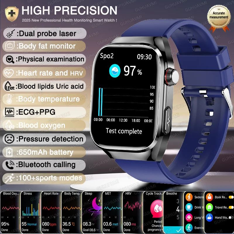 AI HealthSense Pro ECG Smartwatch with Blood Pressure & Fitness Tracking