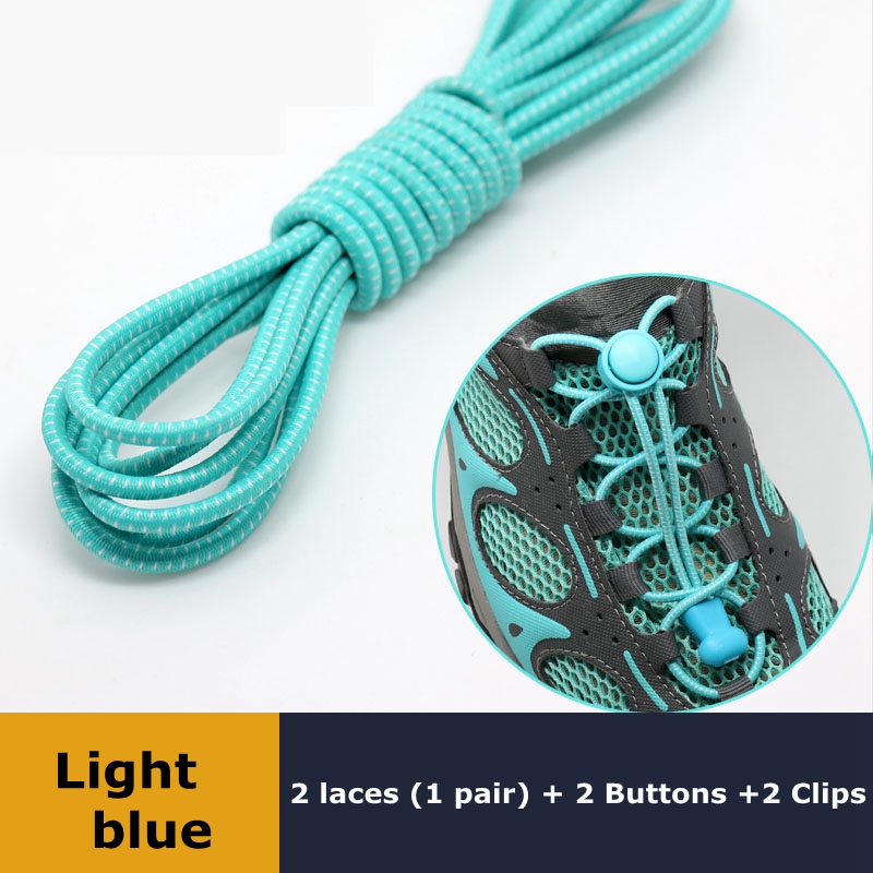 Elastic No Tie Shoelaces, Quick Rubber, Sneakers, Lazy Laces, Round Shoestrings, Stretching Lock