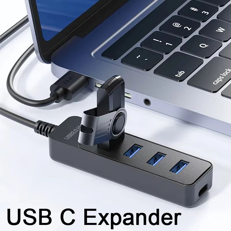 UltraSpeed 4-Port USB 3.0 Type-C Hub Adapter for Laptop & PC