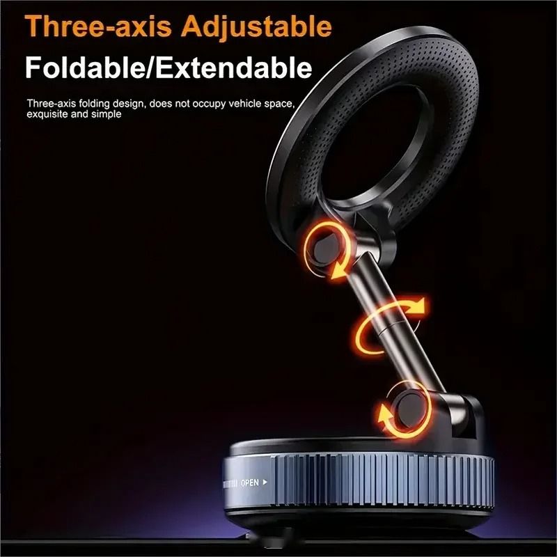 Rotating Vacuum Magnetic Car Phone Holder Dashboard Glass Mount