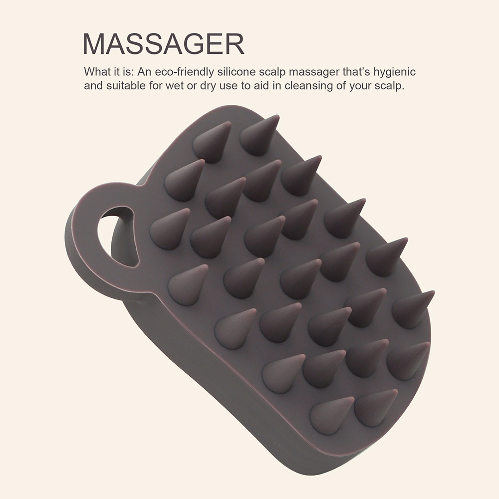 Silicone Scalp Massage Brush Shampoo Exfoliating Hair Cleanser Tool