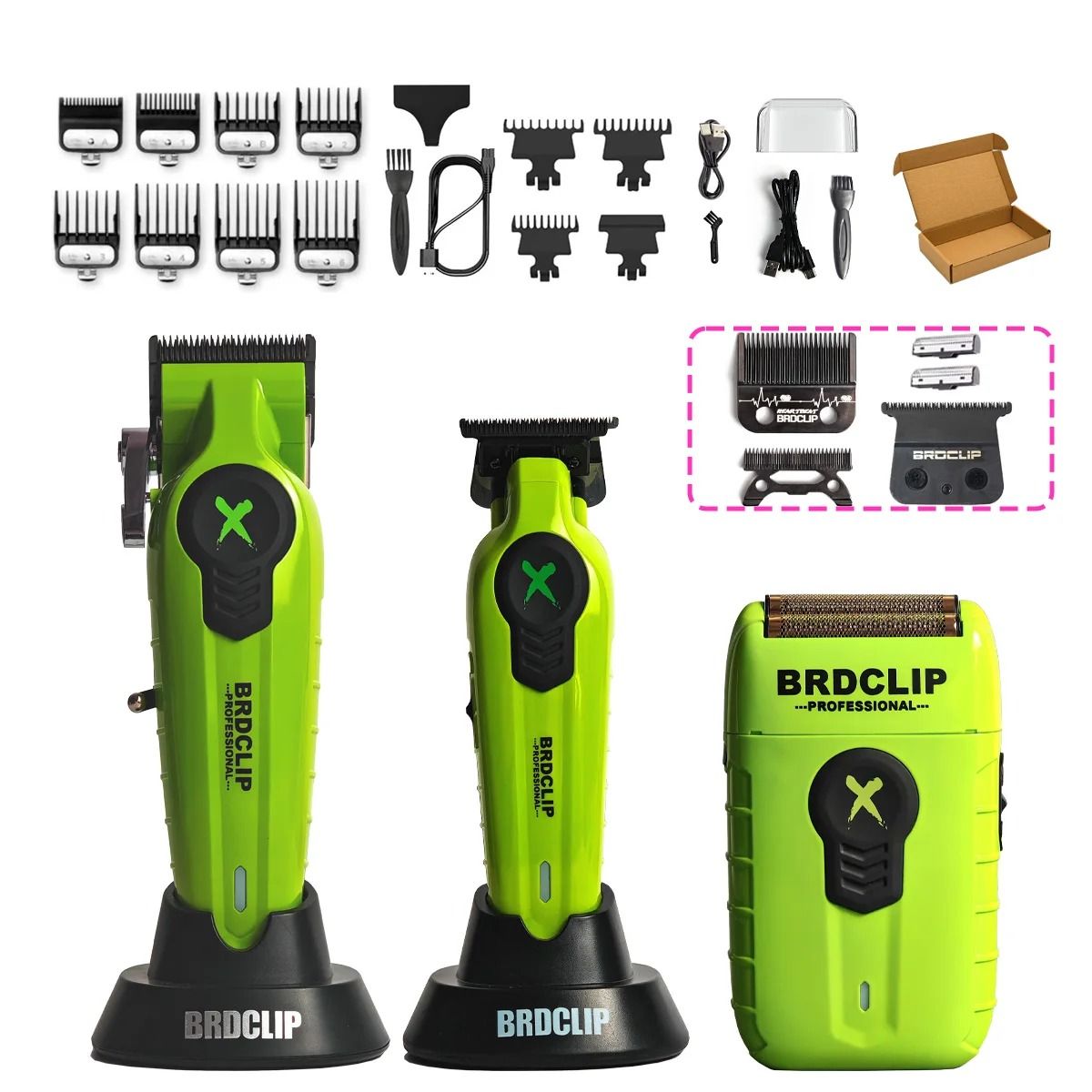 BRDCLIP FA1C FA1T FA1R Professional Hair Clipper and Shaver Set with Charging Base