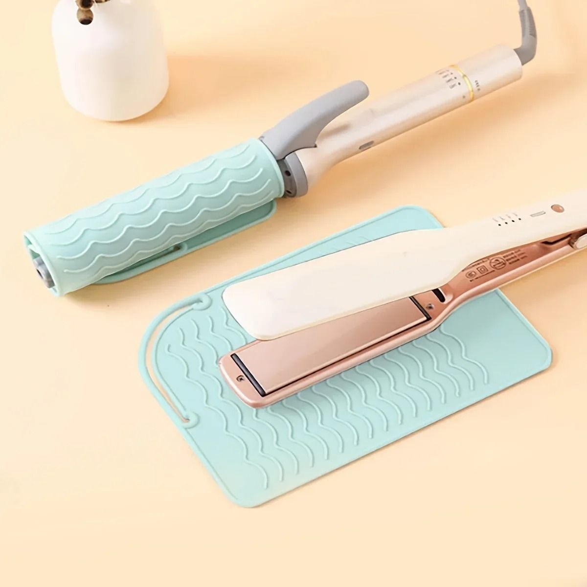 Heat Resistant Silicone Mat for Hair Tools and Countertop Protection