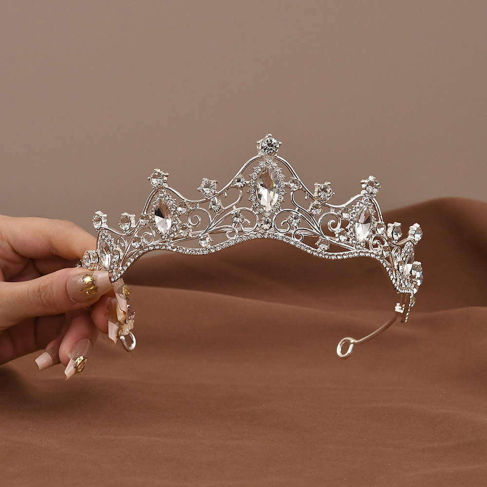 Princess Queen Vintage Baroque Crystal Crown Tiara – Rhinestone Bridal Jewelry for Women