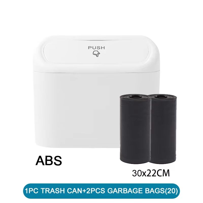 Leak-Proof Car Trash Can with Lid Mini Garbage Bin and 300 Bags