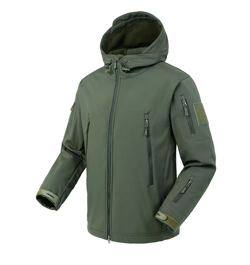 Men's Tactical Soft Shell Jacket – Military Waterproof Windproof Combat Hooded Coat