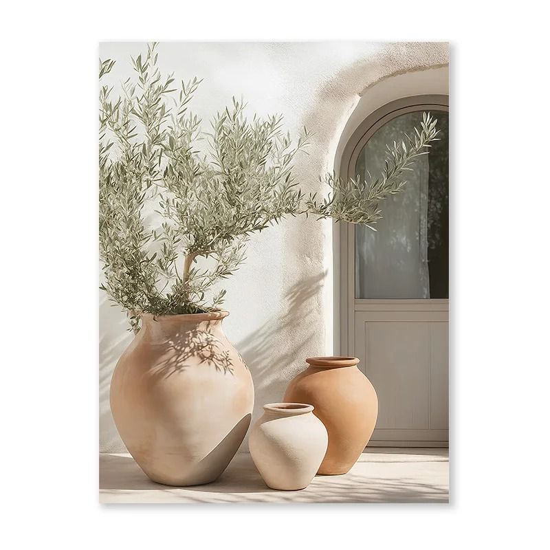 Botanical Narrative Canvas – High-Definition Mediterranean Architectural Art