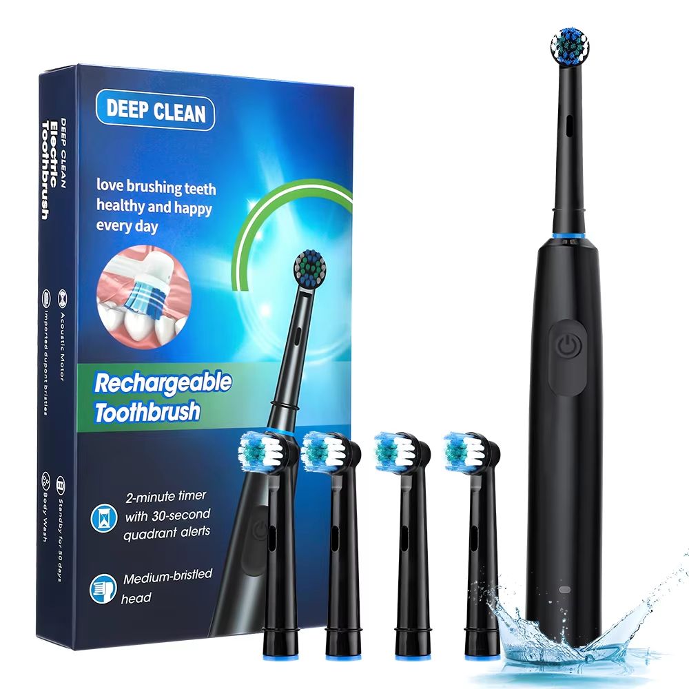 SmartSpin Pro Rechargeable Electric Toothbrush with Rotary Cleaning Power