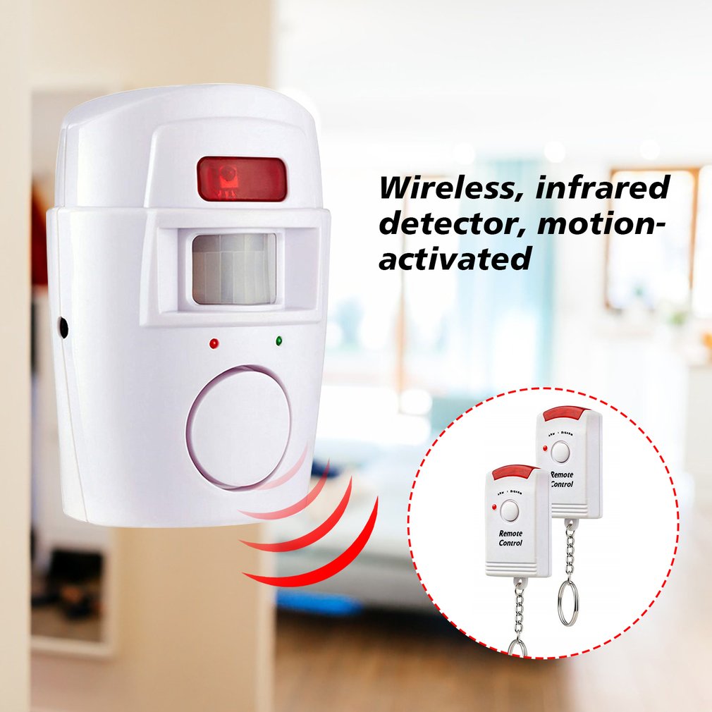 Wireless Motion Sensor Alarm, Indoor & Outdoor Security Detector with Remote Control for Home, Garage, and Shed