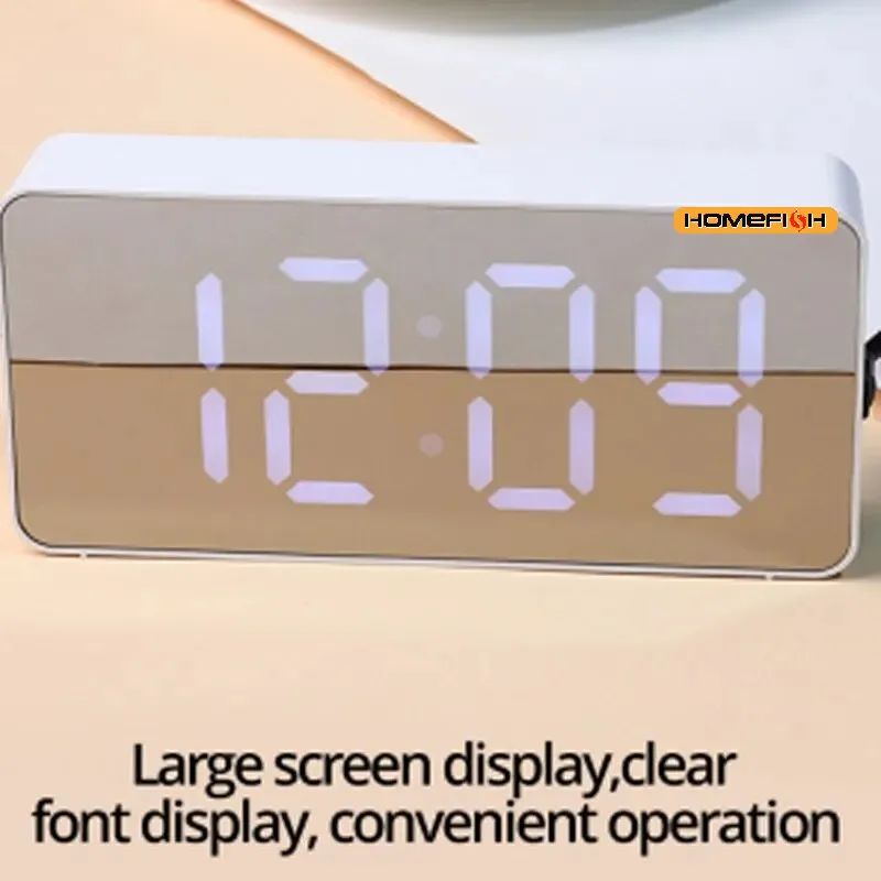 LED Mirror Desk Alarm Clock