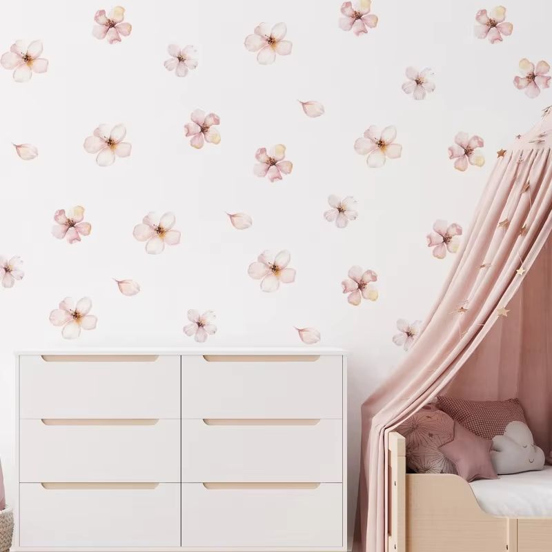 Floral Vine Wall Sticker Set for Living Room Bedroom Peel and Stick Decor