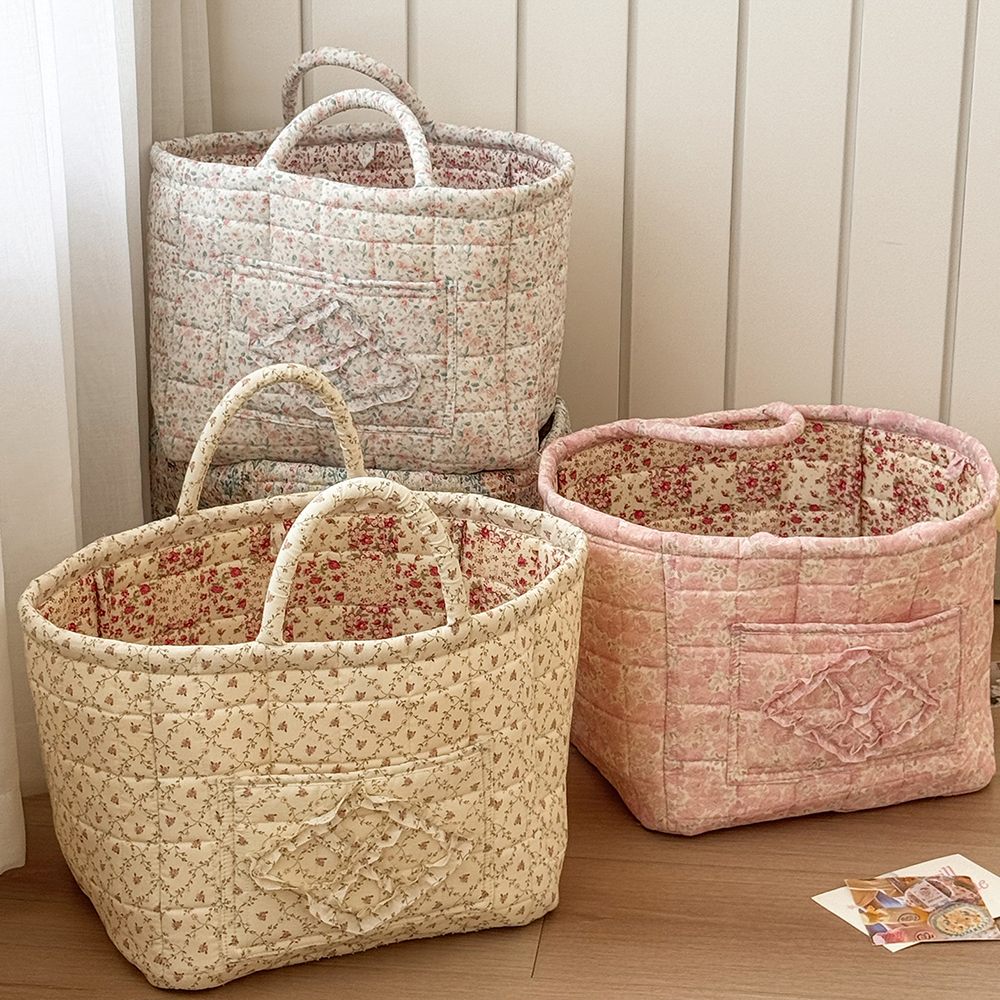 Foldable Rural Flower Storage Basket – Large Capacity Fashionable Laundry Bin with Durable Acrylic Design