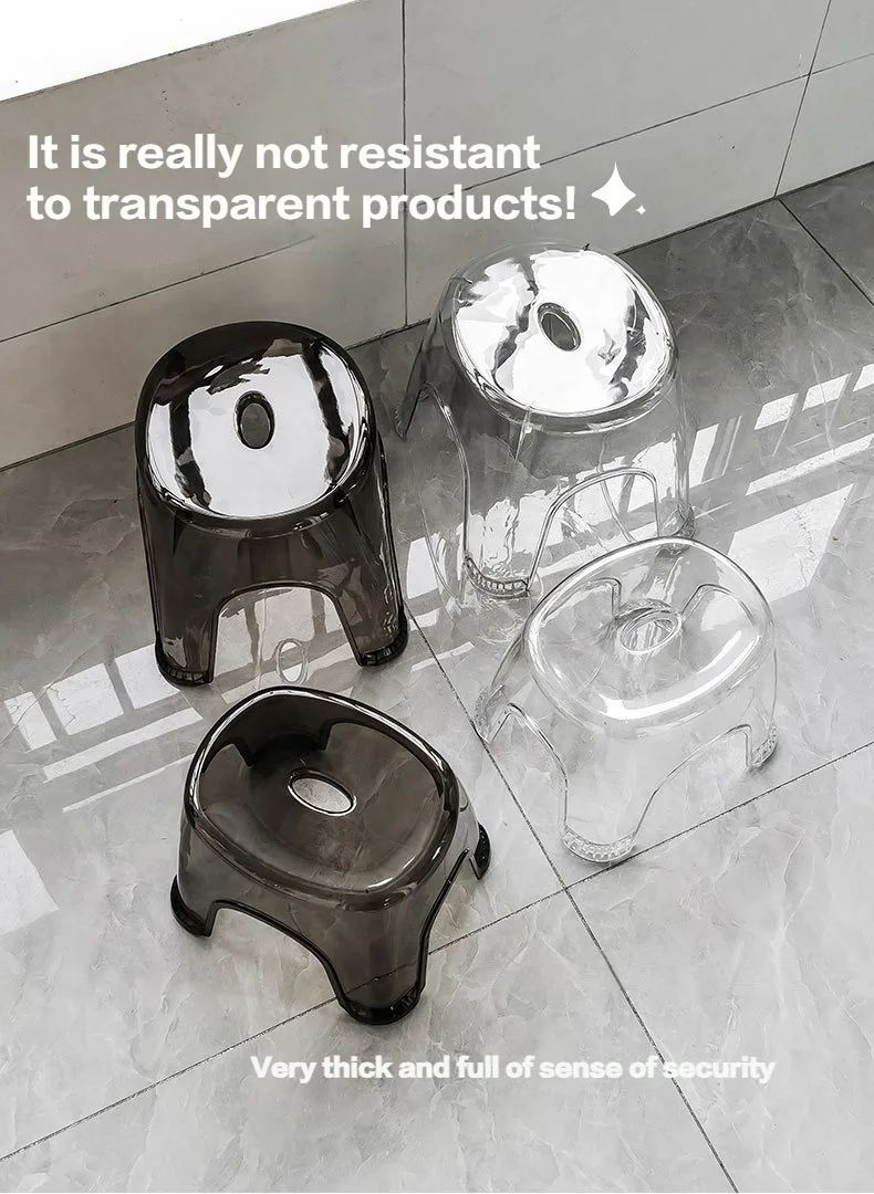 Transparent Acrylic Non-Slip Bathroom Stool