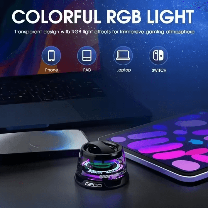 G200 Portable Bluetooth Speaker Bluetooth 5.3 with RGB Ambient Light and Magnetic Phone Stand Function