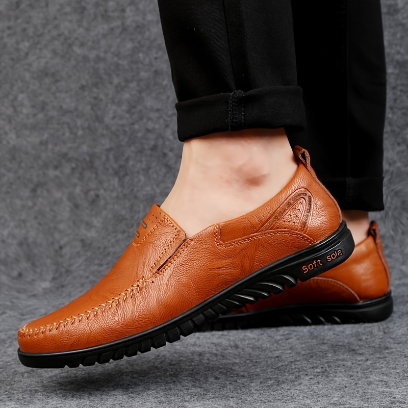 Handmade Mens Casual Flats Shoes, Comfortable Soft Sole Loafers, Fashion Business Style Formal Shoes for Men
