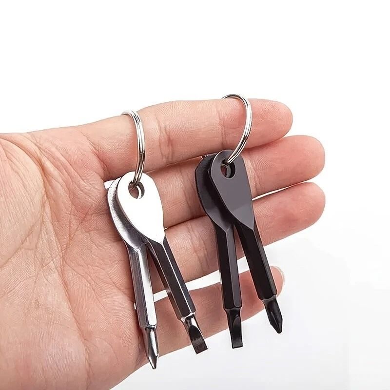 Key Ring Screwdriver Set EDC Mini Pocket Tool with Keychain for Outdoor Adventures