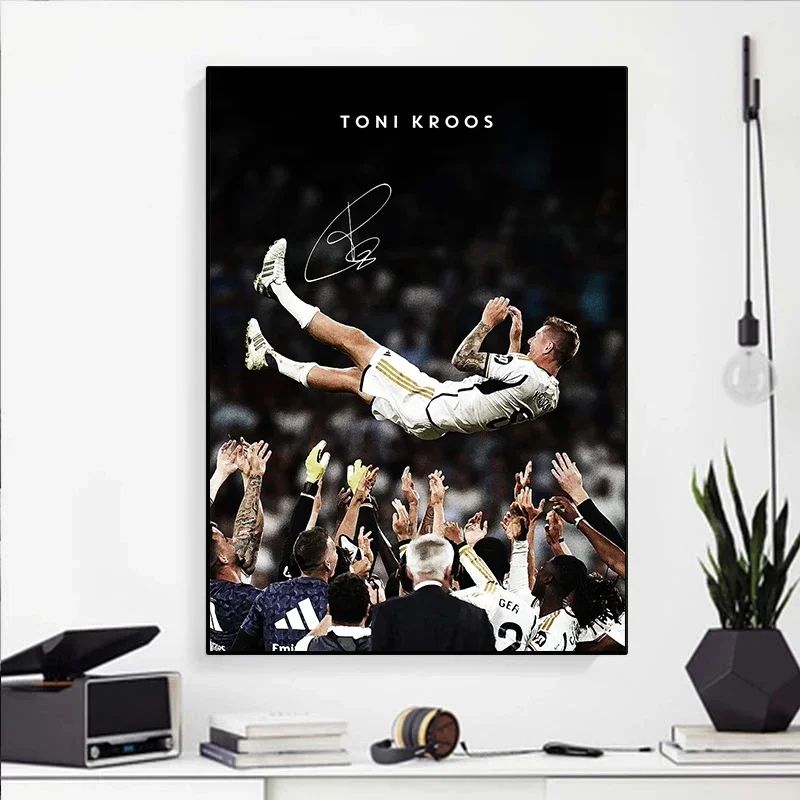 Modern Soccer Player Canvas Wall Art Football Poster Print