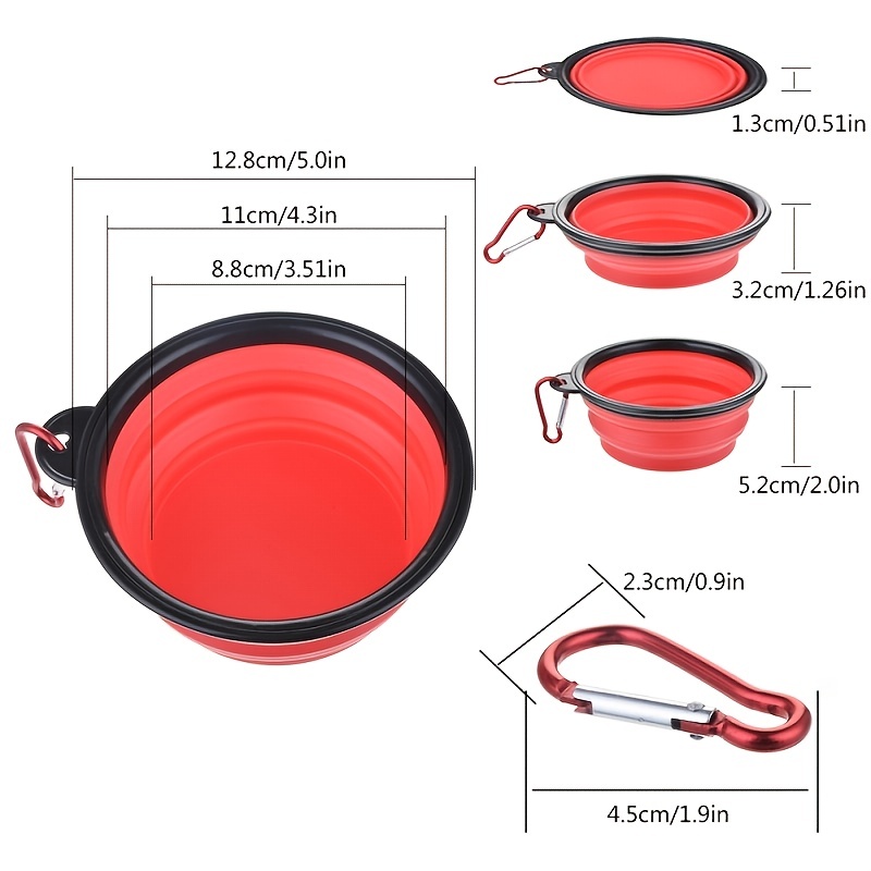Portable Pet Food Bowl Durable TPR Bowl for Cats & Dogs | Collapsible Silicone Travel Bowl for Outdoor Water & Food