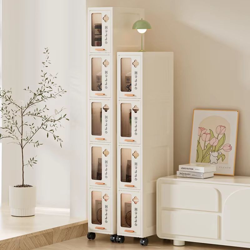 Slim Mobile Storage Cabinet Narrow Drawer Organizer Rolling Cart for Kitchen, Bathroom, and Living Room