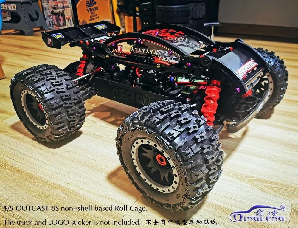 ARRMA Outcast 8S roll cage body protection frame composite shell