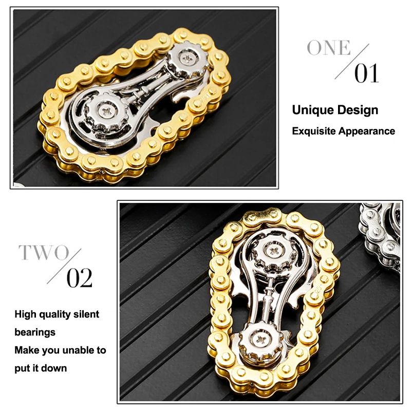 Metal Bike Chain Fidget Spinner Stress Relief Toy