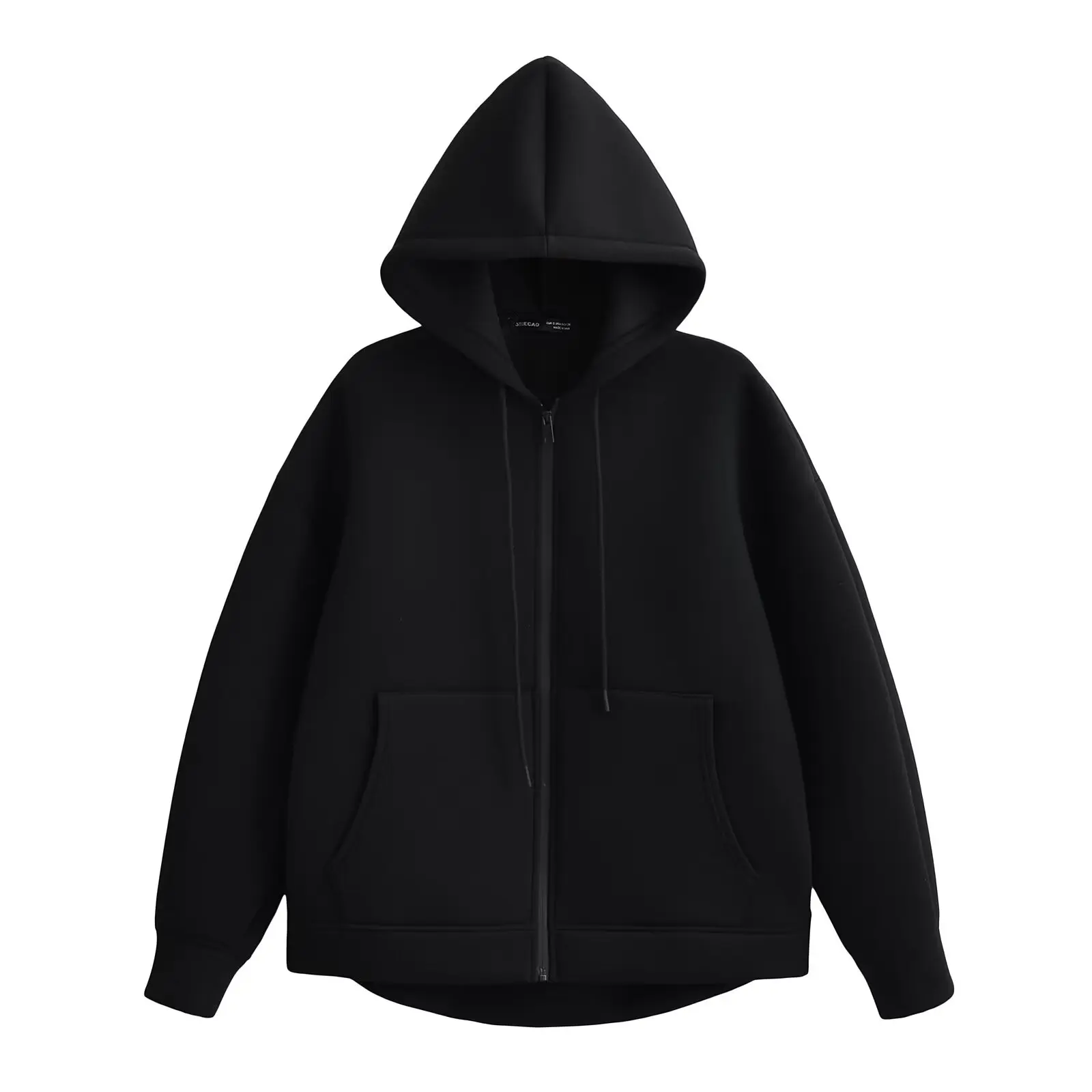 Women's Autumn Gray Jacket, Hooded Long Sleeve Coat, Loose Fit Casual Outerwear with Big Pockets