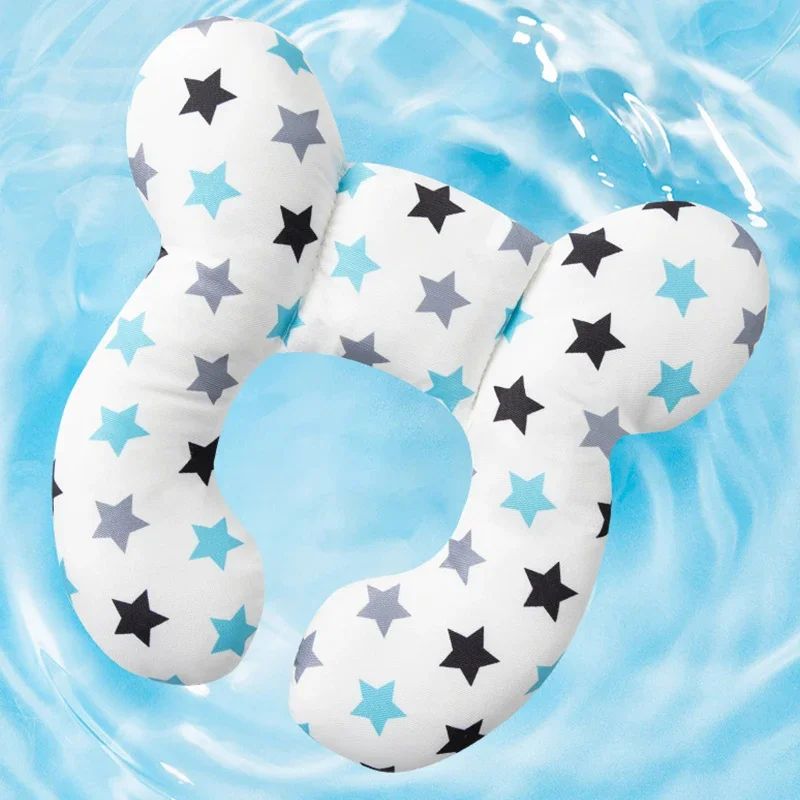Cartoon Baby U-Shaped Travel Pillow – Soft Breathable Stroller & Car Neck Support Pillow