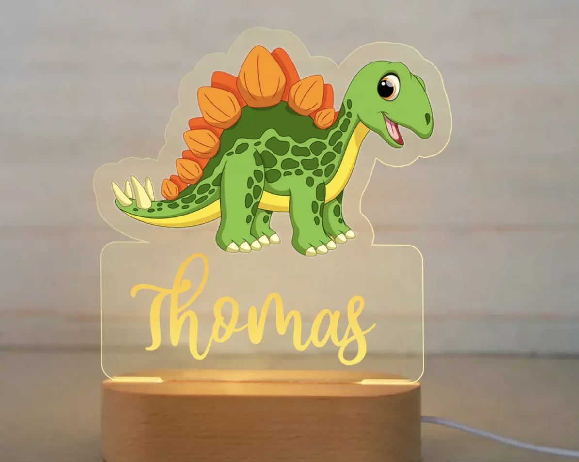 Personalized Kids Night Light Custom Name Animal Acrylic Lamp